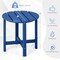 18 Inch Set of 2 Round Outdoor Adirondack Side Tables with Slatted Design and X-Shaped Structure
